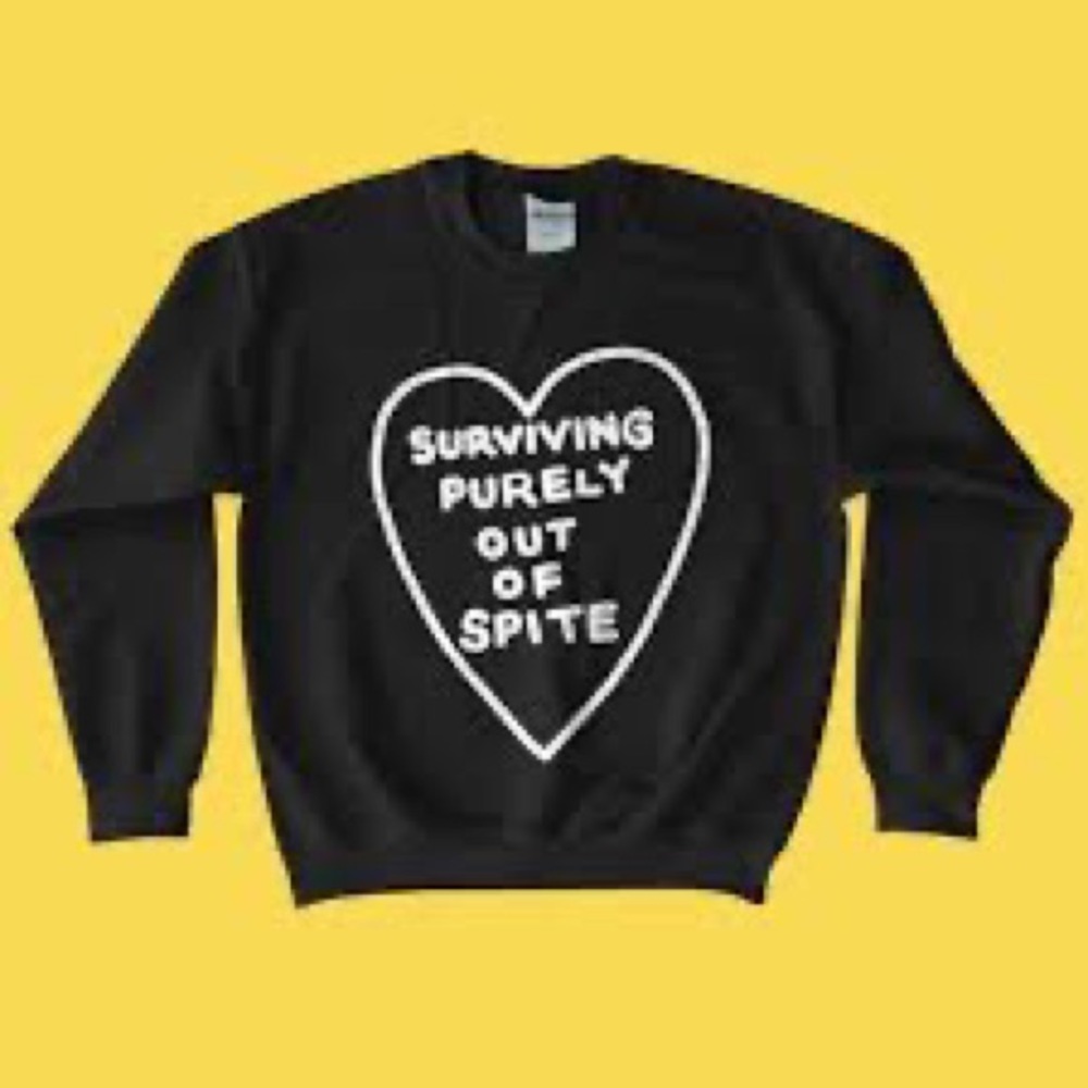 Surviving Purely Out of Spite Unisex Sweater XL - design by Matt Darling